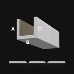 U alakú gipszkarton elem